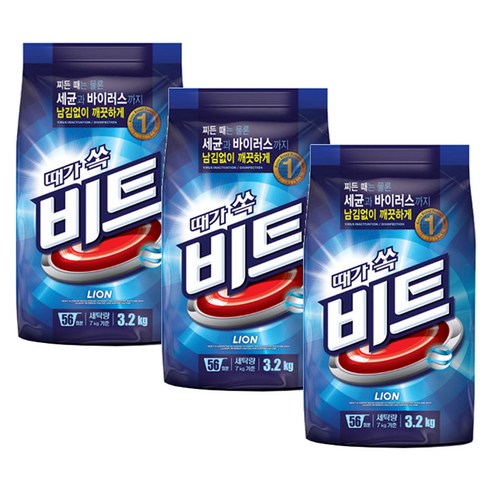 골드바최저가 비트 가루세제 일반용 리필, 3.2kg, 3개 Best Top5 골드바최저가 비트 가루세제 일반용 리필, 3.2kg, 3개 Best Top5