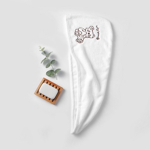 산호 양털 흡수제 자수 건조 캡 극세사 빨리 드라이 고급형, 65*25CM, 곰돌이