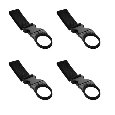 4개 후크 벨트 물병 홀더 버클 몰탈 웨빙 버블 세트, 블랙, 나일론 웨빙 금속 후크, Carabiners &amp; Quickdraws