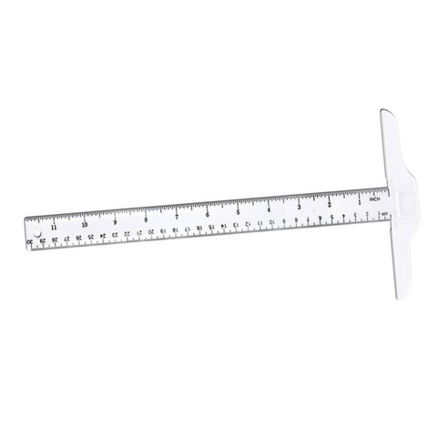 투명 인치 미터법 T-Square 플라스틱 일반 레이아웃 작업, 투명한, 30cm