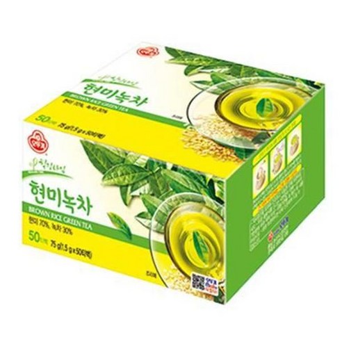 오뚜기 손님접대 현미녹차(50T) 75G 회사 탕비실 교회 모임 선물 자취 겨울차 손님접대, 29개, 29개 제주도장기렌트카 Best Top5