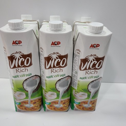 비코리치 코코넛밀크 1리터x6팩 순도100% 식물성우유 어린이우유 채식주의자용우유 건강우유 커피샵용우유 카페용우유 건강우유, 1L x 12팩