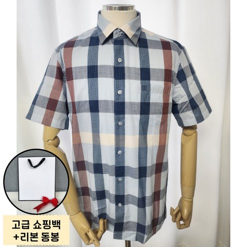 [매장정품] 닥스 DAKS 남성용 체크 여름 반팔 셔츠 남방 시원한원단 선물포장제동봉