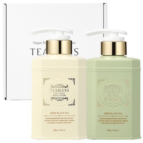 티블레스 허브블랙티 앤틱 바디로션 480g + 바디워시 500g + 선물상자 무향, 1개