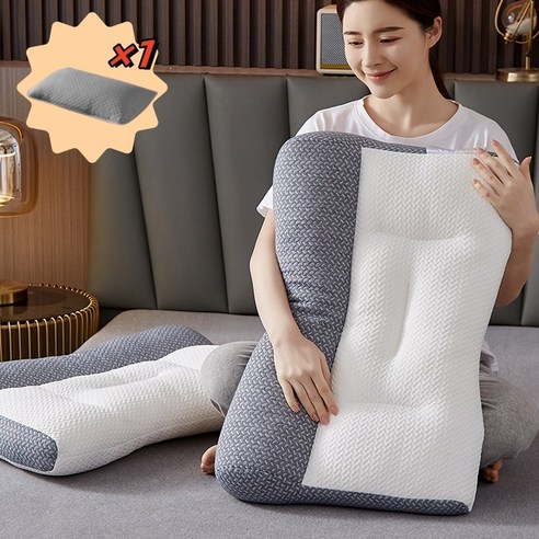 sparxio 목편한 경추베개 +무료 베갯잇, 1개, 그레이