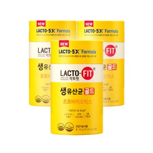 락토핏생유산균골드 종근당건강 락토핏 5X 생유산균 골드 2g 50포 3개입, 3개, 100g  Best 5