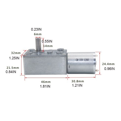 전압은 12V, 24V, 6V로 작동 가능하며, 크기는 그림과 같습니다.