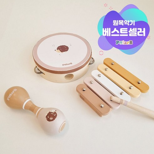 폴라비 유아 아기 원목 리듬 악기 놀이 세트, 브라운, 1개 신생아/영아완구 폴라비 유아 아기 원목 리듬 악기 놀이 세트, 브라운, 1개 신생아/영아완구
