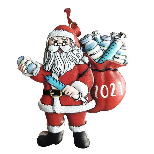 DKaony 크리스마스 트리 매달려 장식품 산타 클로스 펜 던 트 수지 장식 홈 어린이 선물, 백신 산타를 가져 가라