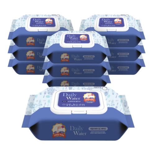 [OKㅣ강추] [데일리워터] 베이킹소다 손걸레전용 물티슈 318g 캡형, 80매, 10개 [OKNOWㅣ추천상품]