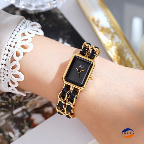 슈럭스 [국내 당일출고] Quartz watch 고급 여성 가죽 체인메탈 팔찌시계 S005WC+ 선물포장