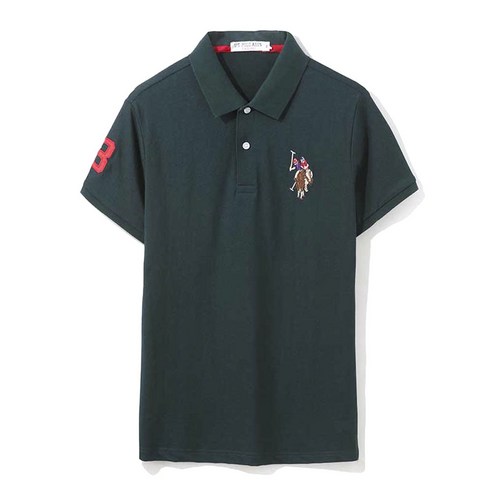 U.S. Polo Assn. 솔리드 컬러 폴로 셔츠 반소매 ZPMDZ8329