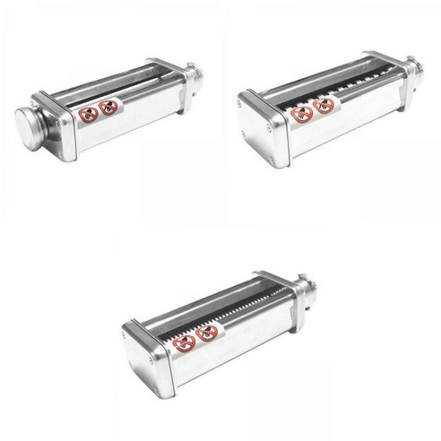 KenWood 액세서리 실버 용 3x 파스타 메이커 부착물 파스타 시트 롤러, 슬라이스 롤러, 스테인리스강 및 합금