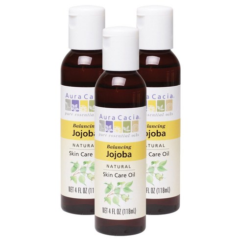 아우라카시아 내추럴 스킨 케어 오일 밸런싱 호호바, 118ml, 3개