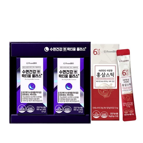 프롬바이오 수면건강엔 락티움 플러스 + 홍삼스틱 5포, 2박스, 30정