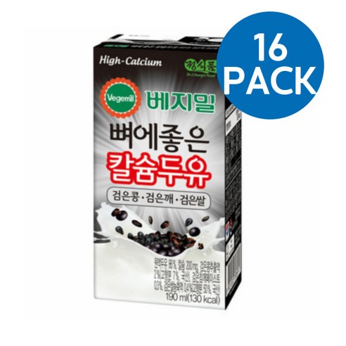 베지밀 뼈에좋은 칼슘두유 검은 콩 깨 쌀, 190ml, 32개