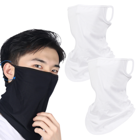 얼굴햇빛가리개 바라클라바 오토바이 바이크 여름 자외선 햇볕 차단 골프 UV 안면 냉감 쿨 등산 마스크 넥워머, 2입, 쿨화이트