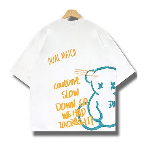 꼰스 듀얼 베어 오버핏 반팔티