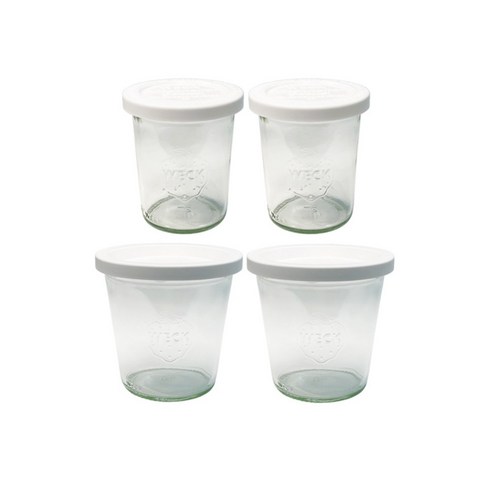 WECK 유리 양념병 160ml No.760 2p + PE뚜껑 2p + 290ml No.900 2p + PE뚜껑 2p 세트, 1세트