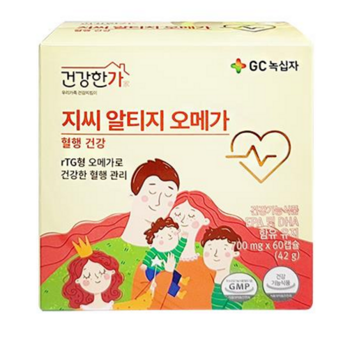 NEW GC녹십자 건강한가 지씨 알티지 오메가 60캡슐 1개월분, 1개
