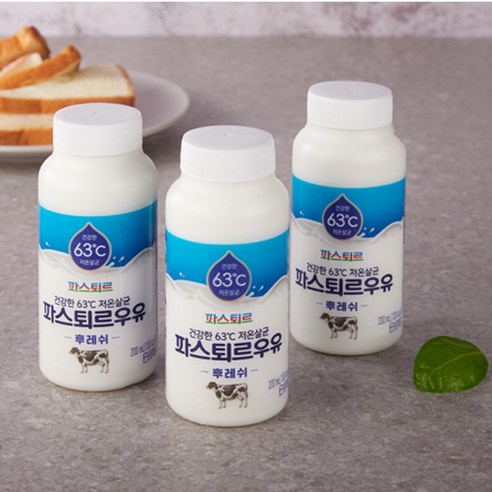 신선하고 영양가 넘치는 파스퇴르우유 후레쉬