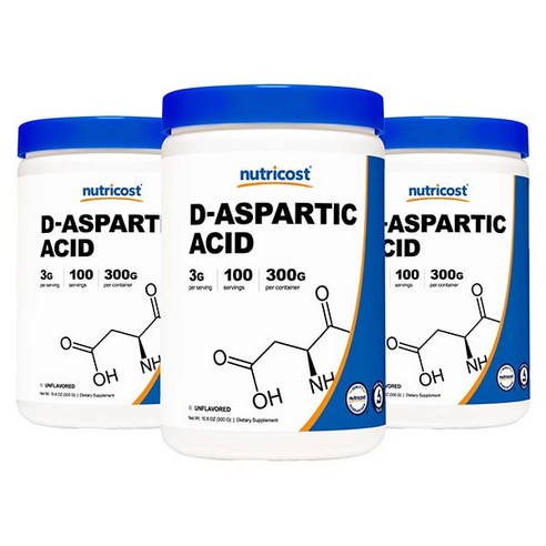 뉴트리코스트 D-아스파르트 애시드 글루텐 프리, 300g, 3개