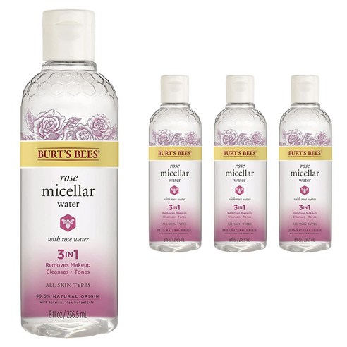 버츠비 미셀라 워터 3 인 1 로즈, 4개, 236.5ml