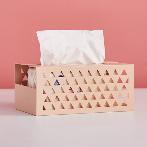 간단한 티슈 박스 가정용 벽 종이 상자, 데스크탑-핑크 대형