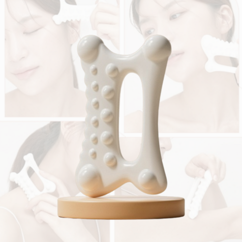 퀸시아 세라믹 괄사 마사지기 어깨 얼굴 홈케어 스크래퍼, 1개