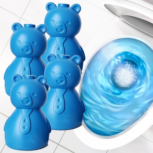 마미업 변기 청소 고민끝 세균 소독 살균 물때 냄새 잡는 파란물 세제, 200g, 4개