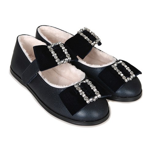 편안하고 세련된 리틀그라운드 벨벳 리본 구두