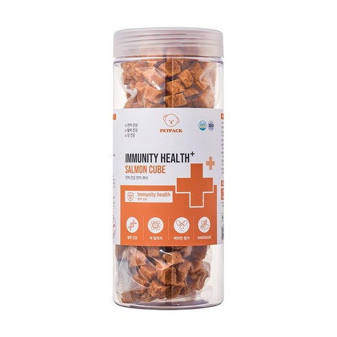 펫팩 Health+ 강아지 큐브 져키 간식, 1개, 800g, 연어