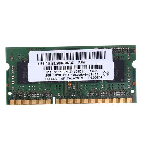 Monland DDR3 2GB 노트북 메모리 램 1RX8 PC3-10600S 1333Mhz 204Pin 1.5V 고성능 RAM, 녹색