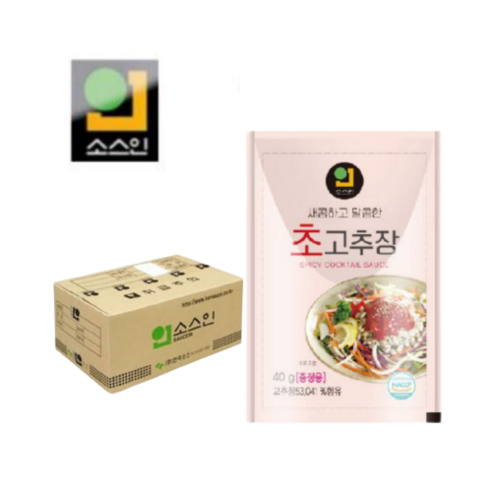 [한국소스 소스인] 새콤하고 달콤한 초고추장 40g 업소용 포장용 배달용 횟집 초장 양념, 40g, 300개 - 초고추장 | 쿠팡