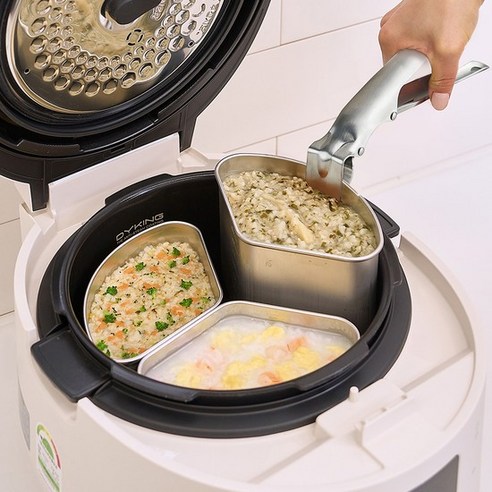 갓 지은 밥맛 그대로! 6인용 스테인리스 밥솥 칸막이 풀세트 사용 후기 꿈비밥솥칸막이