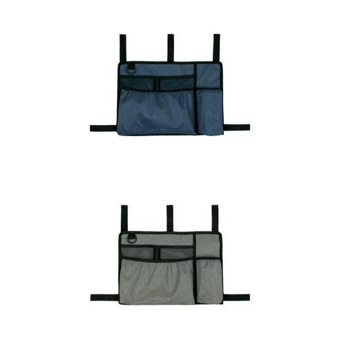 야외 보행 보조기를 위한 2x 휠체어 사이드 주최자 캐리 백 카트, {"사이즈":"40x28cm"}, {"수건소재":"옥스퍼드"}, 검은 색
