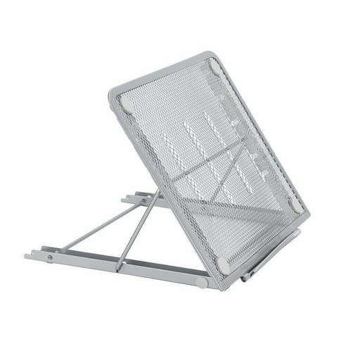 조정 가능한 노트북 스탠드 접이식 휴대용 메쉬 데스크탑 iPad 홀더 사무실 지원, 은, 하나