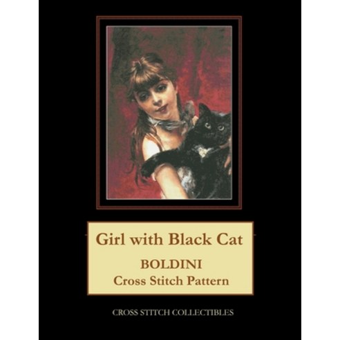 (영문도서) Girl with Black Cat: Boldini Cross Stitch Pattern Paperback, Independently Published, English, 9798864615492