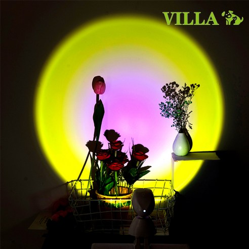 VILLA 우주인 조명 선셋 태양 석양 노을 창의적인 벽 램프 인테리어 장식 소품 홈카페 인스타 스튜디오 포토존 감성 무드등, Sunrise