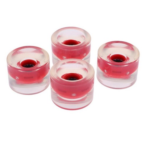 순항용 70mm 롱보드 스케이트보드 휠(4개 세트) DIY 전기 스케이트보드 야간 플래싱 글로우, 레드, PU