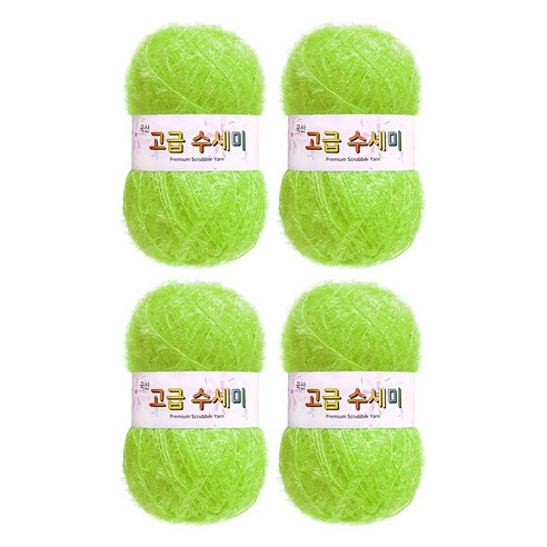 울클럽 별꽃수세미 DIY 고급수세미실 80g 4볼세트 + 동영상제공, 144라임