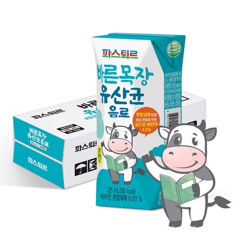 파스퇴르 바른목장 유산균 음료, 125ml, 48개