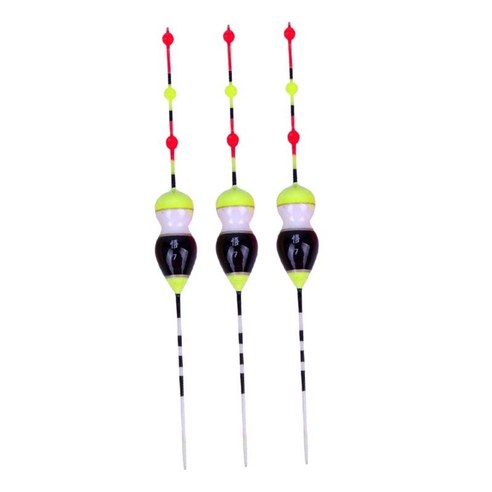 3 pcs 낚시 플로트 및 bobbers 베이스 송어 농어 crappie 낚시 태클 액세서리를 위한 발사 우드 플로트 낚시 장비, 다색, 블랙 12x1.15x1.15cm, 목재