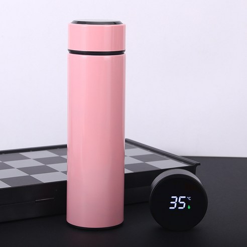 ZZJJC 아이디어 보온병 아이디어 텀블러 아웃도어 보온병, 북유럽 분말, 500ml