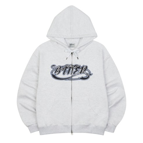 BITTER Dragon Wave Hoodie Zip Up Melange Grey