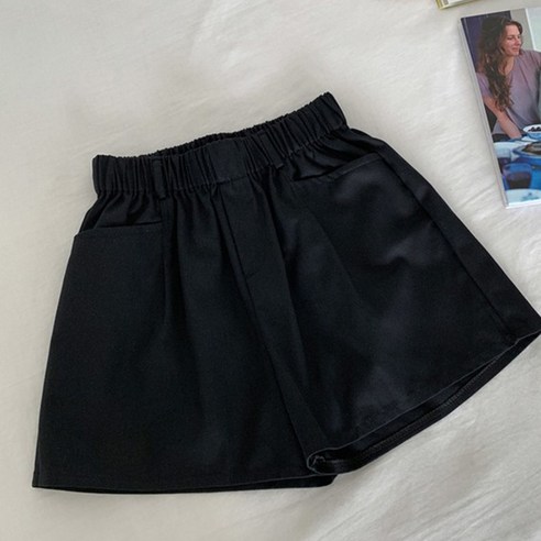 [랜덤플레이] 베이직 허리 밴딩 포켓 3부 팬츠