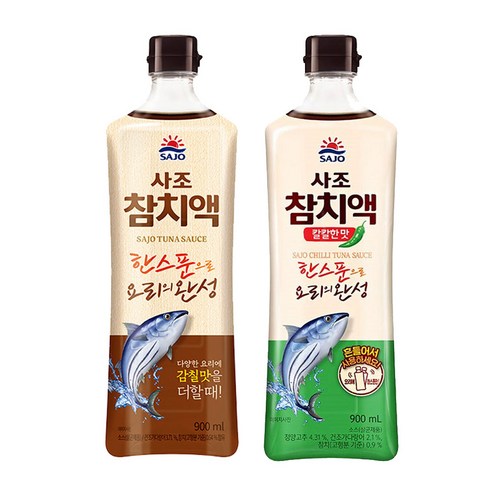 사조 참치액 900mLx2병(참치액1+칼칼한맛1)/무배, 2개, 900ml