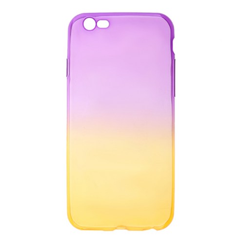 귀여운 전화 쉘 그라디언트 색상 TPU 케이스 아이폰 6 6s, 보라색과 노란색