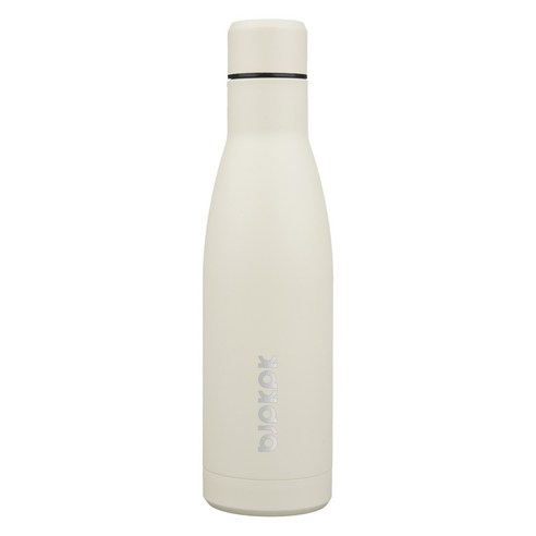 bjpkpk 스테인리스 스틸 이중 단열 보온병, 1개, 베이지, 500ml