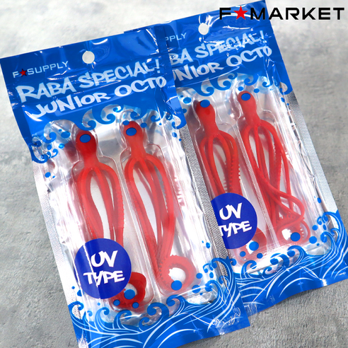 에프마켓 주니어옥토 라바스페셜 타이라바 대구라바 채비 대구웜 타코웜, 2개, UV 레드, 26g